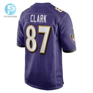 Trevon Clark Baltimore Ravens Player Game Jersey Purple Tgv stylepulseusa 1 3