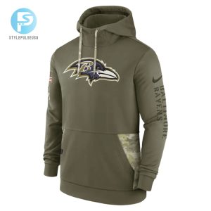 Baltimore Ravens 2022 Salute To Service Therma Performance Pullover Men Hoodie Olive Tgv stylepulseusa 1 3