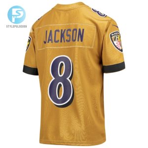 Lamar Jackson Baltimore Ravens Youth Inverted Game Jersey Gold Tgv stylepulseusa 1 3