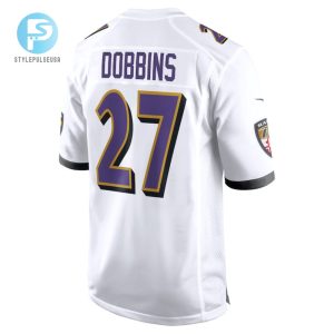 J.K. Dobbins Baltimore Ravens Away Game Player Jersey White Tgv stylepulseusa 1 2