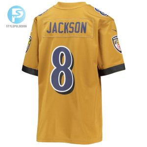 Lamar Jackson 8 Baltimore Ravens Youth Inverted Team Game Jersey Gold Tgv stylepulseusa 1 3