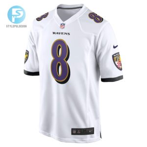 Lamar Jackson 8 Baltimore Ravens Game Jersey White Tgv stylepulseusa 1 2