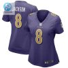 Lamar Jackson 8 Baltimore Ravens Womens Alternate Game Player Jersey Purple Tgv stylepulseusa 1