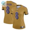 Lamar Jackson 8 Baltimore Ravens Womens Inverted Legend Jersey Gold Tgv stylepulseusa 1