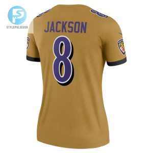 Lamar Jackson 8 Baltimore Ravens Womens Inverted Legend Jersey Gold Tgv stylepulseusa 1 3