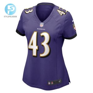 Justice Hill 43 Baltimore Ravens Womens Game Jersey Purple Tgv stylepulseusa 1 2