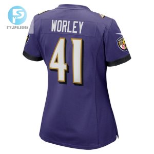 Daryl Worley 41 Baltimore Ravens Womens Game Player Jersey Purple Tgv stylepulseusa 1 3