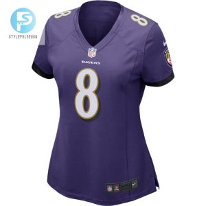 Lamar Jackson 8 Baltimore Ravens Womens Game Player Jersey Purple Tgv stylepulseusa 1 2