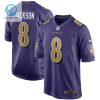 Lamar Jackson 8 Baltimore Ravens Alternate Game Jersey Purple Tgv stylepulseusa 1