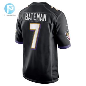 Rashod Bateman 7 Baltimore Ravens Game Player Jersey Black Tgv stylepulseusa 1 2