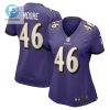 Nick Moore 46 Baltimore Ravens Womens Game Player Jersey Purple Tgv stylepulseusa 1