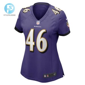 Nick Moore 46 Baltimore Ravens Womens Game Player Jersey Purple Tgv stylepulseusa 1 2