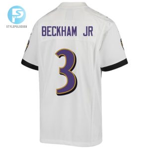 Odell Beckham Jr. 3 Baltimore Ravens Game Youth Jersey White Tgv stylepulseusa 1 3