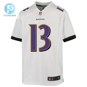 Odell Beckham Jr. 13 Baltimore Ravens Game Youth Jersey White Tgv stylepulseusa 1 2