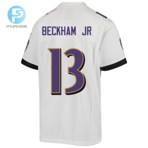 Odell Beckham Jr. 13 Baltimore Ravens Game Youth Jersey White Tgv stylepulseusa 1 3