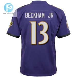 Odell Beckham Jr. 13 Baltimore Ravens Game Youth Jersey Purple Tgv stylepulseusa 1 3