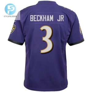 Odell Beckham Jr. 3 Baltimore Ravens Game Youth Jersey Purple Tgv stylepulseusa 1 3