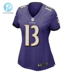 Odell Beckham Jr. 13 Baltimore Ravens Game Women Jersey Purple Tgv stylepulseusa 1 2