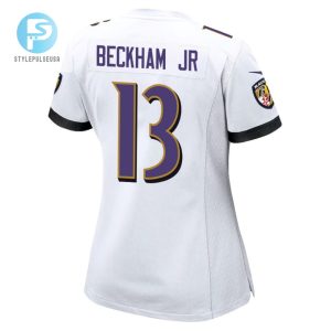 Odell Beckham Jr. 13 Baltimore Ravens Game Women Jersey White Tgv stylepulseusa 1 3