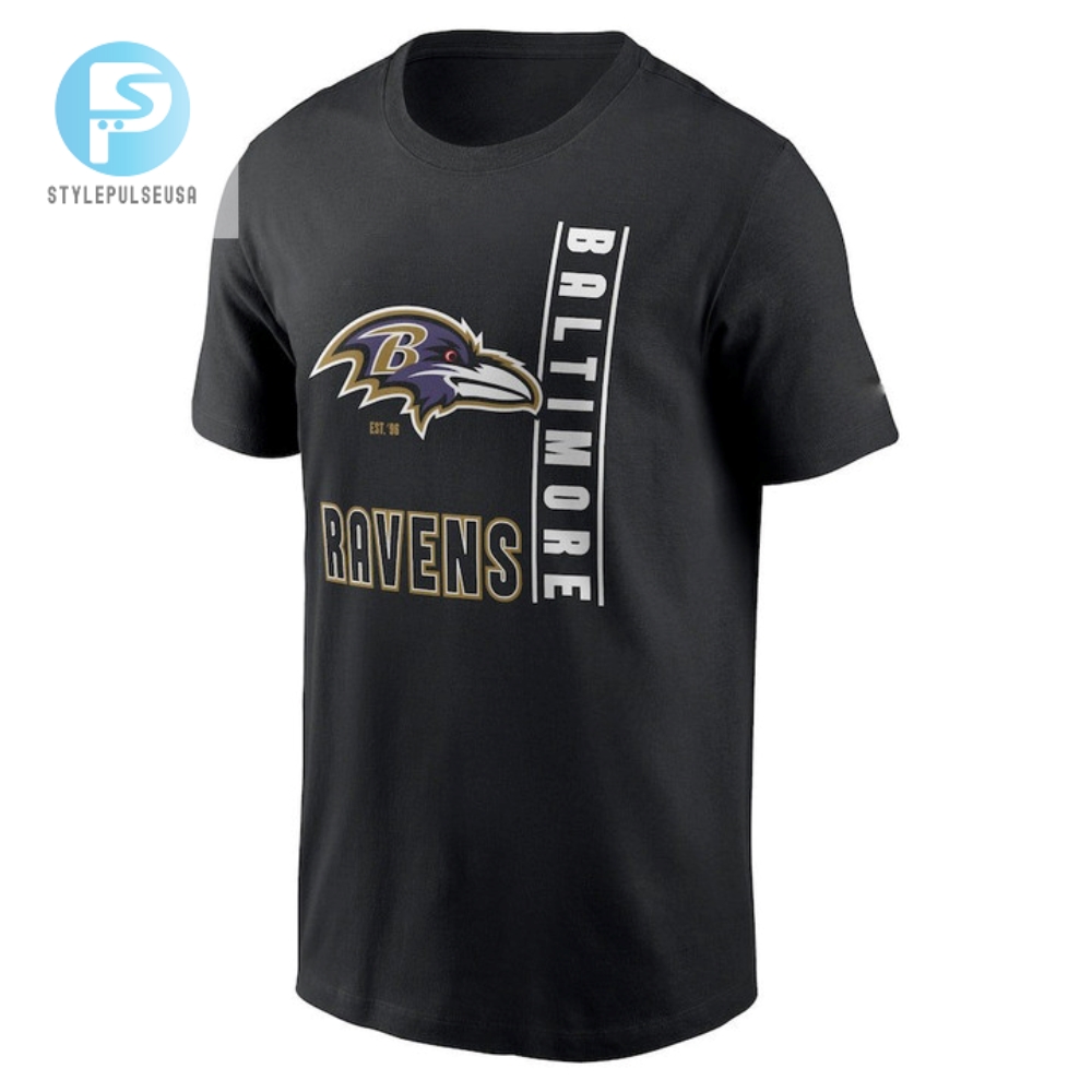 Baltimore Ravens Lockup Essential Tshirt  Black  Tgv