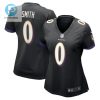 Roquan Smith 0 Baltimore Ravens Womens Team Game Jersey Black Tgv stylepulseusa 1