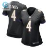 Zay Flowers 4 Baltimore Ravens Womens Team Game Jersey Black Tgv stylepulseusa 1