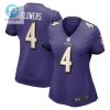 Zay Flowers 4 Baltimore Ravens Womens Team Game Jersey Purple Tgv stylepulseusa 1