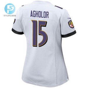 Nelson Agholor 15 Baltimore Ravens 2024 Divisional Patch Game Women Jersey White stylepulseusa 1 3