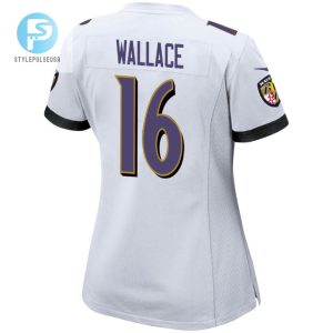 Tylan Wallace 16 Baltimore Ravens 2024 Divisional Patch Game Women Jersey White stylepulseusa 1 3