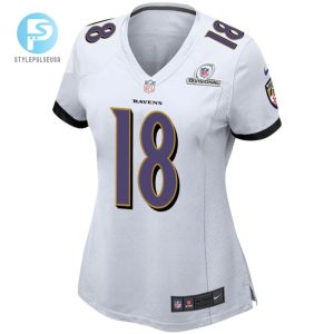 Laquon Treadwell 18 Baltimore Ravens 2024 Divisional Patch Game Women Jersey White stylepulseusa 1 2