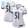 Josh Ross 51 Baltimore Ravens 2024 Divisional Patch Game Women Jersey White stylepulseusa 1