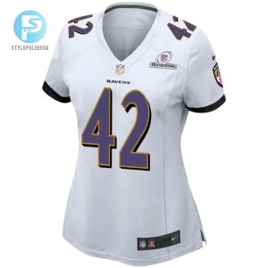 Patrick Ricard 42 Baltimore Ravens 2024 Divisional Patch Game Women Jersey White stylepulseusa 1 2