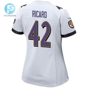 Patrick Ricard 42 Baltimore Ravens 2024 Divisional Patch Game Women Jersey White stylepulseusa 1 3