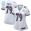 Ronnie Stanley 79 Baltimore Ravens 2024 Divisional Patch Game Women Jersey White stylepulseusa 1