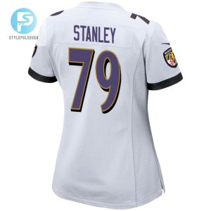 Ronnie Stanley 79 Baltimore Ravens 2024 Divisional Patch Game Women Jersey White stylepulseusa 1 3