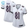 Tarik Black 81 Baltimore Ravens 2024 Divisional Patch Game Women Jersey White stylepulseusa 1