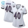 Malik Harrison 40 Baltimore Ravens 2024 Divisional Patch Game Women Jersey White stylepulseusa 1