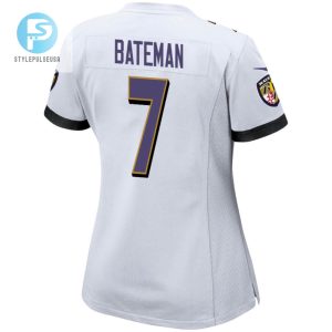 Rashod Bateman 7 Baltimore Ravens 2024 Divisional Patch Game Women Jersey White stylepulseusa 1 3