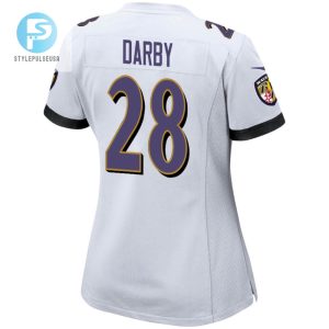 Ronald Darby 28 Baltimore Ravens 2024 Divisional Patch Game Women Jersey White stylepulseusa 1 3