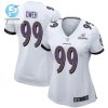 Odafe Oweh 99 Baltimore Ravens 2024 Divisional Patch Game Women Jersey White stylepulseusa 1