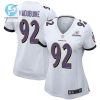 Justin Madubuike 92 Baltimore Ravens 2024 Divisional Patch Game Women Jersey White stylepulseusa 1