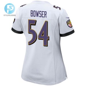 Tyus Bowser 54 Baltimore Ravens 2024 Divisional Patch Game Women Jersey White stylepulseusa 1 3