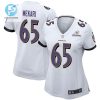 Patrick Mekari 65 Baltimore Ravens 2024 Divisional Patch Game Women Jersey White stylepulseusa 1