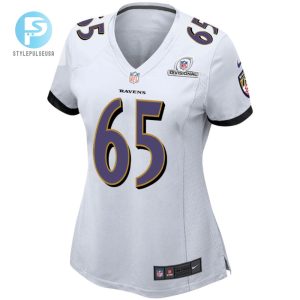 Patrick Mekari 65 Baltimore Ravens 2024 Divisional Patch Game Women Jersey White stylepulseusa 1 2