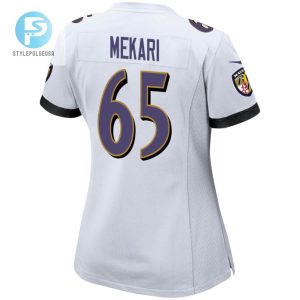 Patrick Mekari 65 Baltimore Ravens 2024 Divisional Patch Game Women Jersey White stylepulseusa 1 3