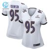 Tavius Robinson 95 Baltimore Ravens 2024 Divisional Patch Game Women Jersey White stylepulseusa 1