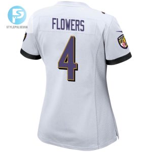 Zay Flowers 4 Baltimore Ravens 2024 Divisional Patch Game Women Jersey White stylepulseusa 1 3