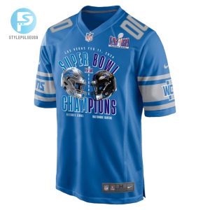 Detroit Lions Vs. Baltimore Ravens Super Bowl Lviii Matchup Game Custom Men Jersey Blue stylepulseusa 1 2