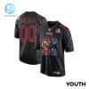 San Francisco 49Ers Vs. Baltimore Ravens Super Bowl Lviii Matchup Fashion Game Custom Youth Jersey Carbon Black stylepulseusa 1