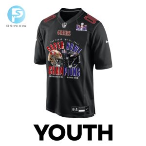 San Francisco 49Ers Vs. Baltimore Ravens Super Bowl Lviii Matchup Fashion Game Custom Youth Jersey Carbon Black stylepulseusa 1 2